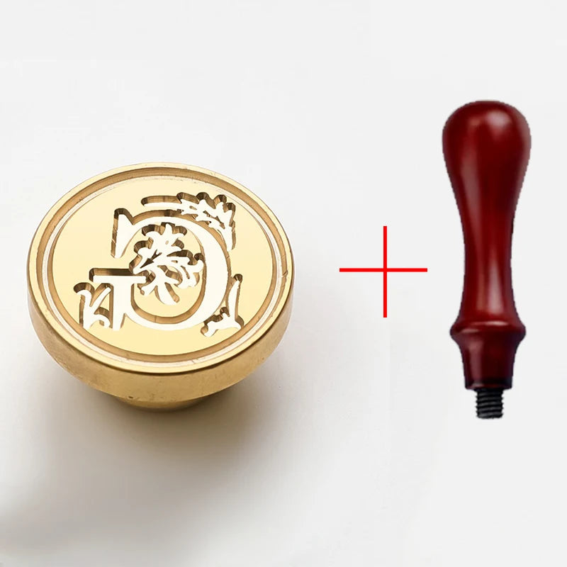 2PCS Clear Sealing Stamp Head Wax Seal Craft Supplies Wax Seal Stamp and Handle Stamp Scrapbooking Supplies Craft HCZ0106
