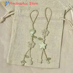 Cute Star Flower Mobile Phone Strap Kawaii Ceramic Beaded Mobile Phone Lanyard Bag Decoration Camera Pendant Fashion Keychain