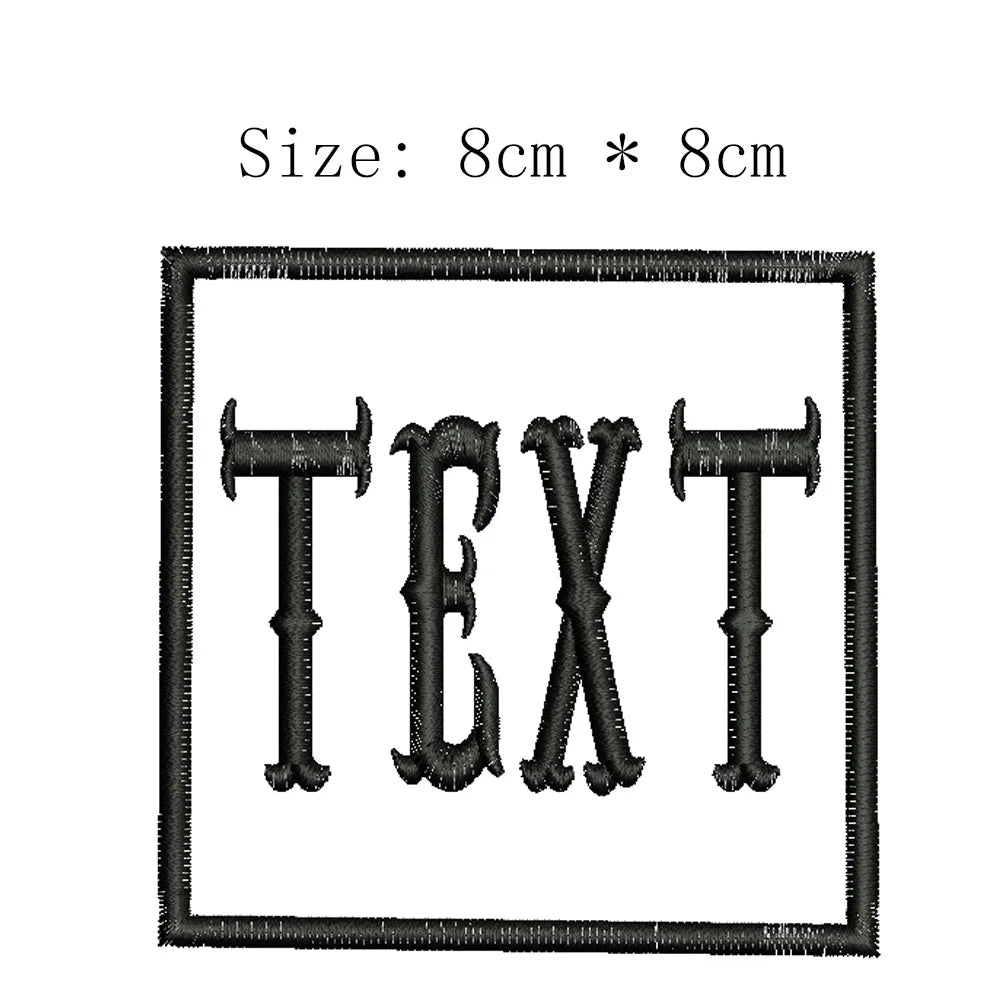 1pc 8cm Wide Customized Name Small Frame Tag Embroidery Patch Iron On Sew On Clothing For Left Chest Individual Badge