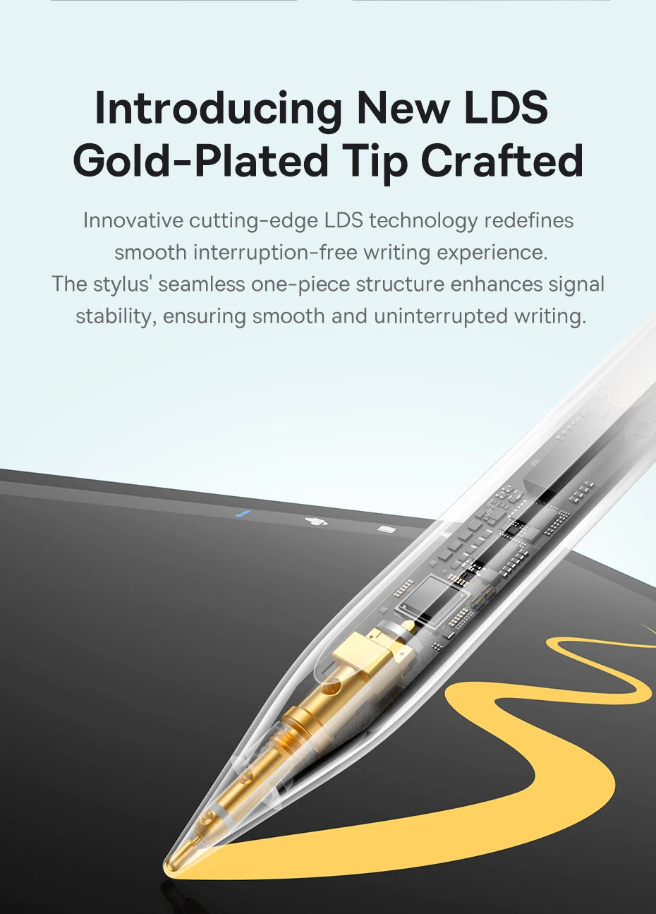 Baseus 3rd Gen Bluetooth Stylus for Apple Pencil Palm Rejection Compatible with iPad pro Mini Air 2024 2022-2018 for Apple Pen