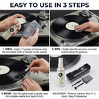 Vinyl Record Cleaner Kit Turntable LP Cleaning Brush Set Anti-Static Spray Cloth Stylus Dust Remover for Phono Gramophone