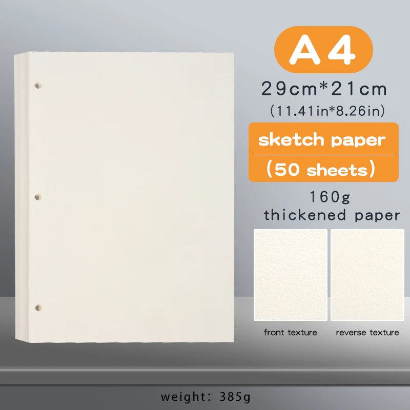 3Pcs Frosted Transparent A4 Loose Leaf Binder 3 Hole Punchless Snap Button File Folder Office School Document Storage Organizer