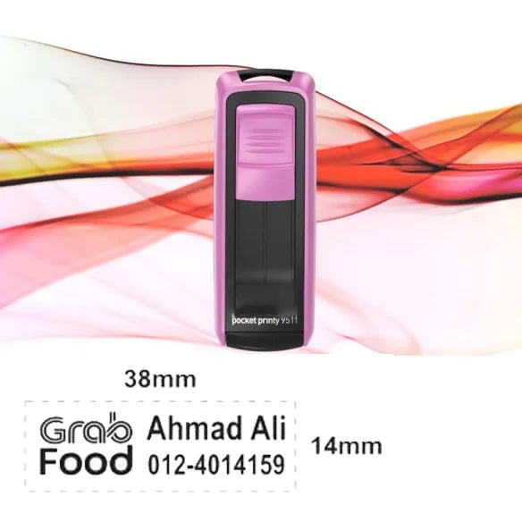 Free Custom Self Inking Engraving Pocket Stamp with Your Signature Design Text, Logo, Drawing