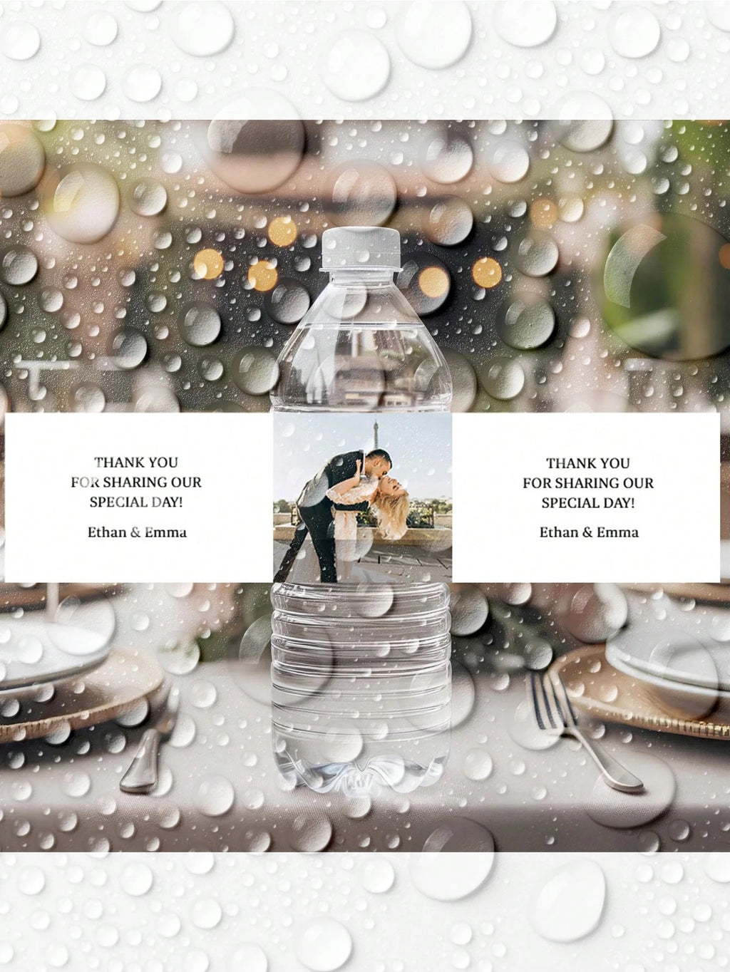 1~20PCs Custom Photo Water Bottle Label-3 Styles,21*5CM Personalized Celebration Tags,DIY Bottle Water Waist Seal Name Stickers