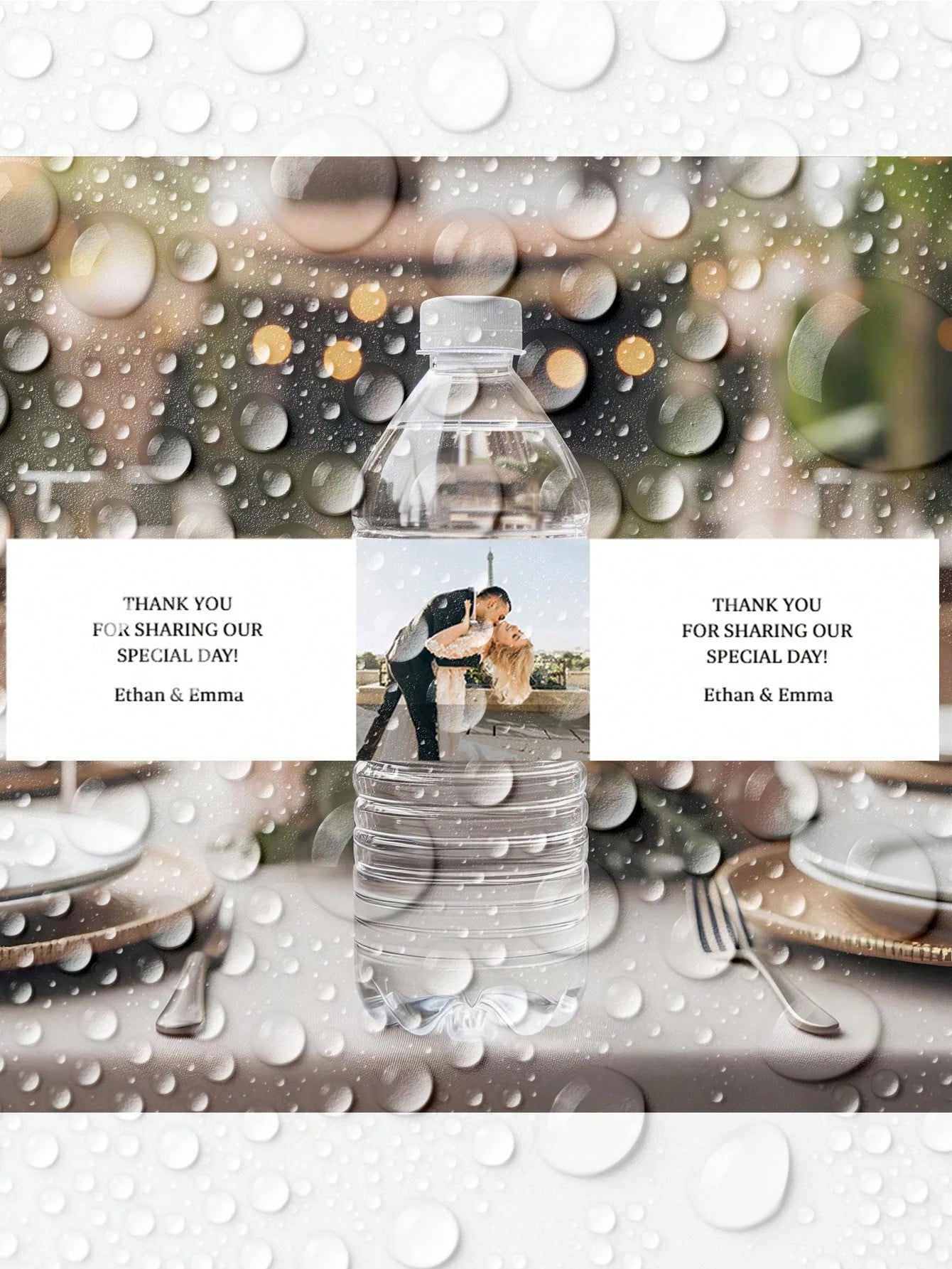 1~20PCs Custom Photo Water Bottle Label-3 Styles,21*5CM Personalized Celebration Tags,DIY Bottle Water Waist Seal Name Stickers