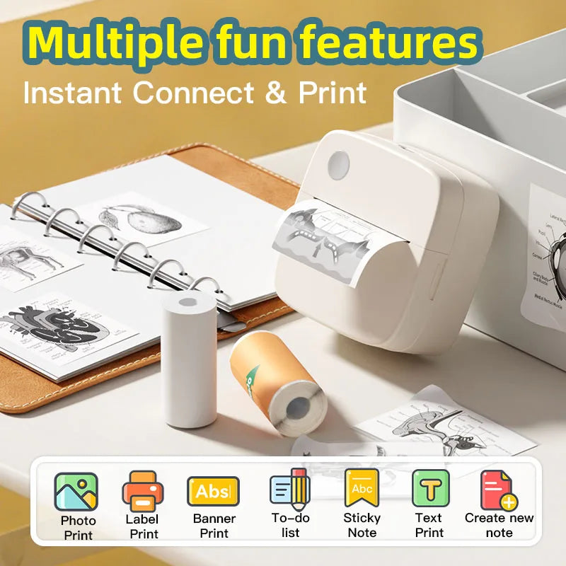 Mini Portable Wireless Label Printer  DOLEWA D2 Wireless Function, Thermal Sticker Maker, Handheld Tips, Learning Marking