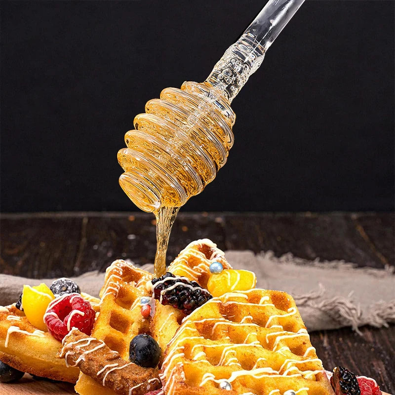 Transparent Honey Stirring Stick Plastic Long Handle Honey Spoon Practical Milk Tea Jam Stirring Bar Multifunction Kitchen Tools