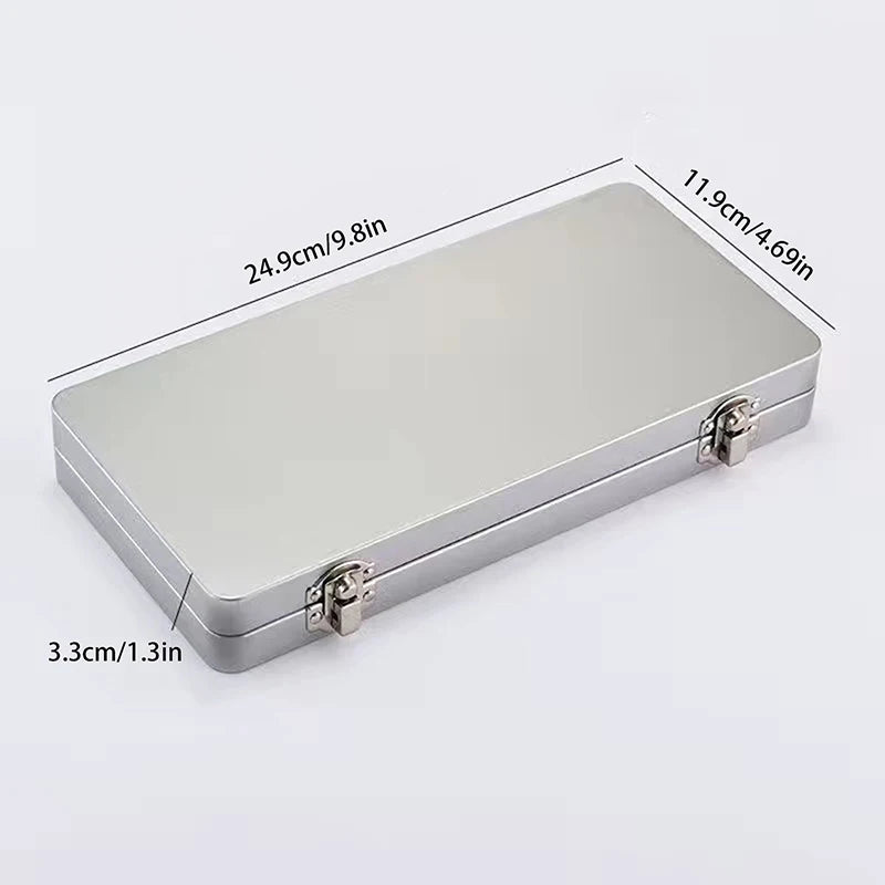 Durable Silvery Gray Metal Rectangular Box With Lid-Ideal For Bills,Cosmetics,Office Supplies Storage-Perfect For Home,Office