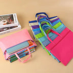 A4 File Bag Portable Zipper Oxford Cloth Waterproof 8k Sketch Drawing Art Storage Bag Canvas Bag School Office Filing Products