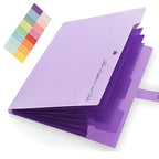 A4 Size Accordion File Folder 5 Pocket Filer Folder with Labels for Documents Paper Organizer for School Office