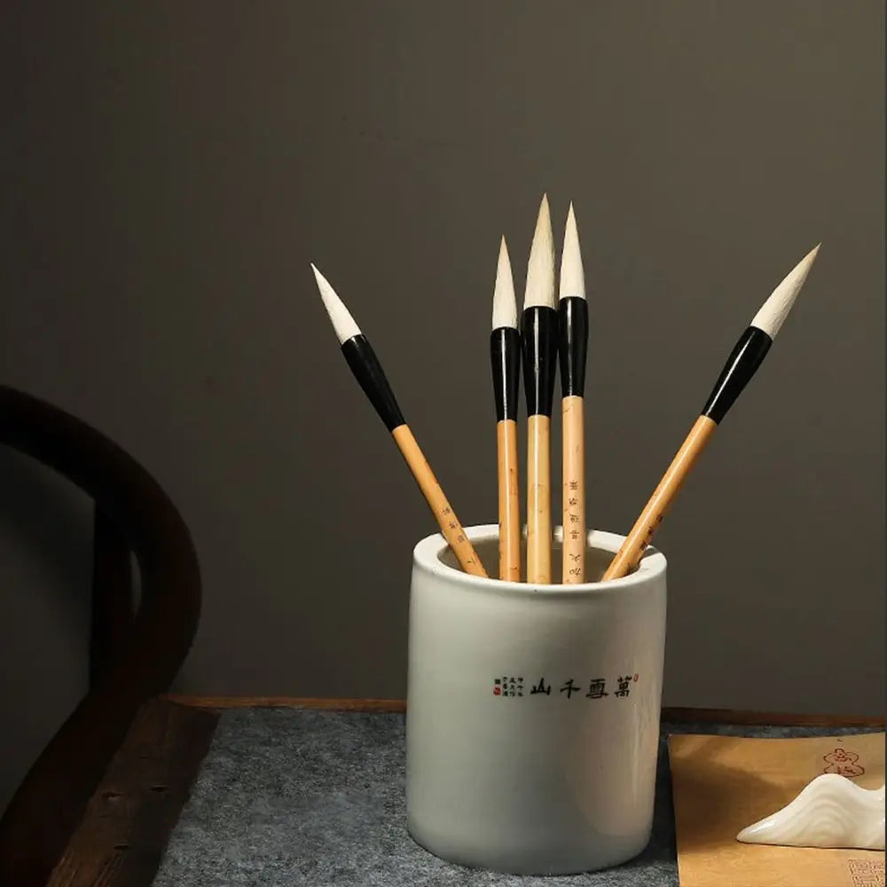 Traditional Chinese Calligraphy Brush Goat's Hair Oil Watercolor Scriptures Writing Brush Wood High-end Art Paint Brush