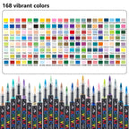12-366 Colors Acrylic Marker Set Waterproof Acrylic Brush Marker Professional Acrylic Painting Marker DIY Art Supplies