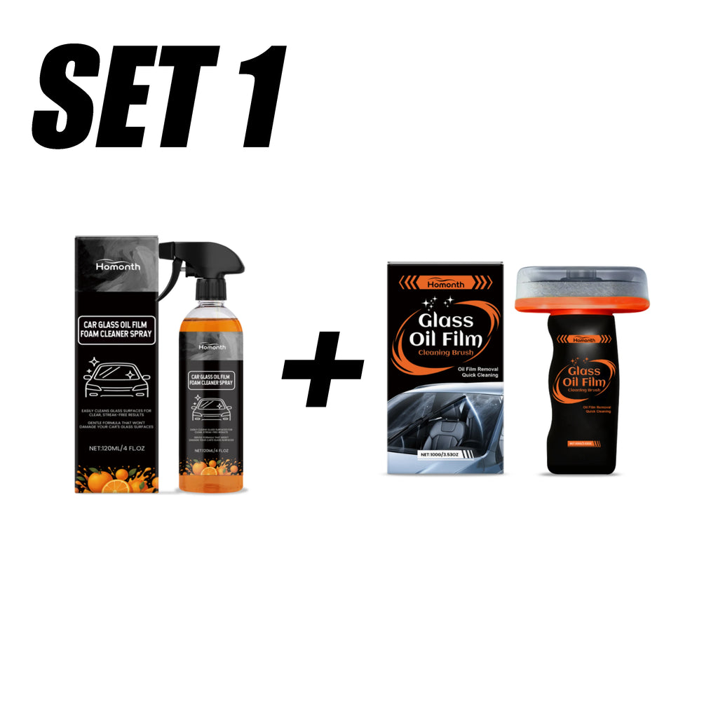 Car Glass Oil Film Cleaner Spray Glass Car Window Stain Remover Cleaning Agent Brightening Agent Quickly Cleans Removes Oil Film