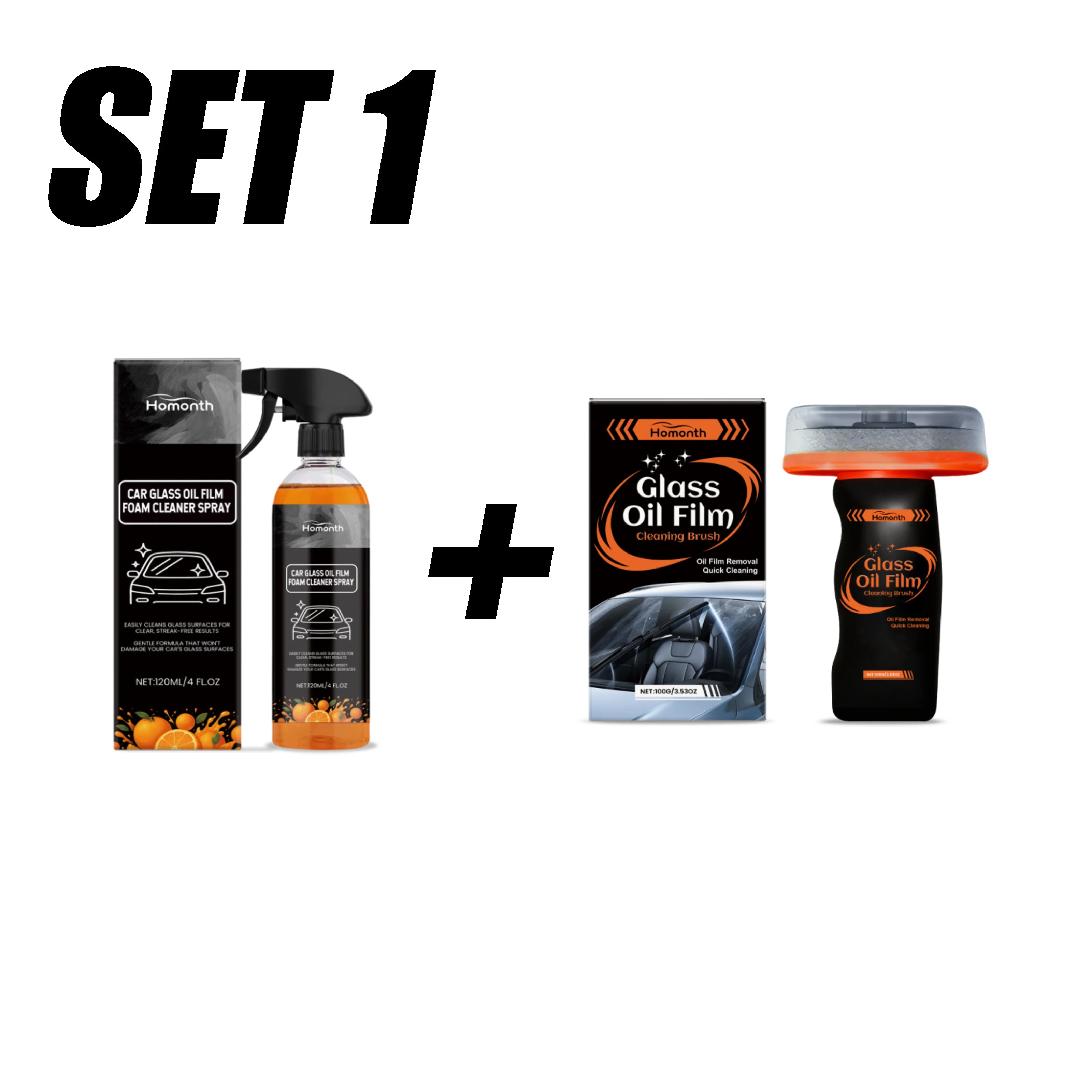 Car Glass Oil Film Cleaner Spray Glass Car Window Stain Remover Cleaning Agent Brightening Agent Quickly Cleans Removes Oil Film