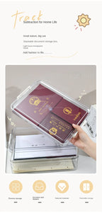Acrylic Transparent Desktop Paper Storage Box A4 File Document Exam Paper Organizer Household Dust Proof Card Holder Case