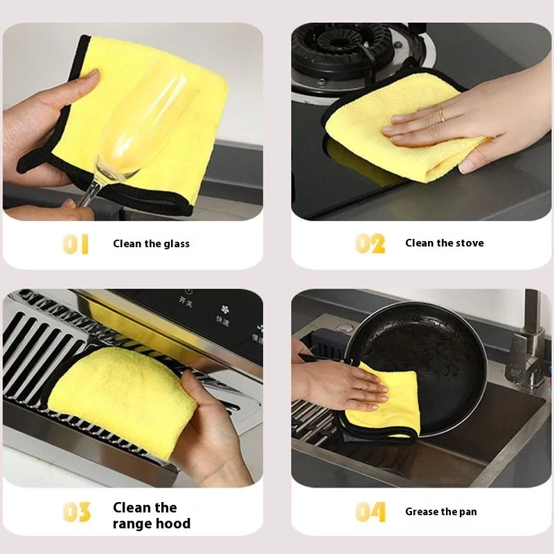 Microfiber Car Cleaning Towel Car Wash Drying Cloth Household Cleaning Supplies Dish Washing Cloth Hemming Car Detail Wash Towel