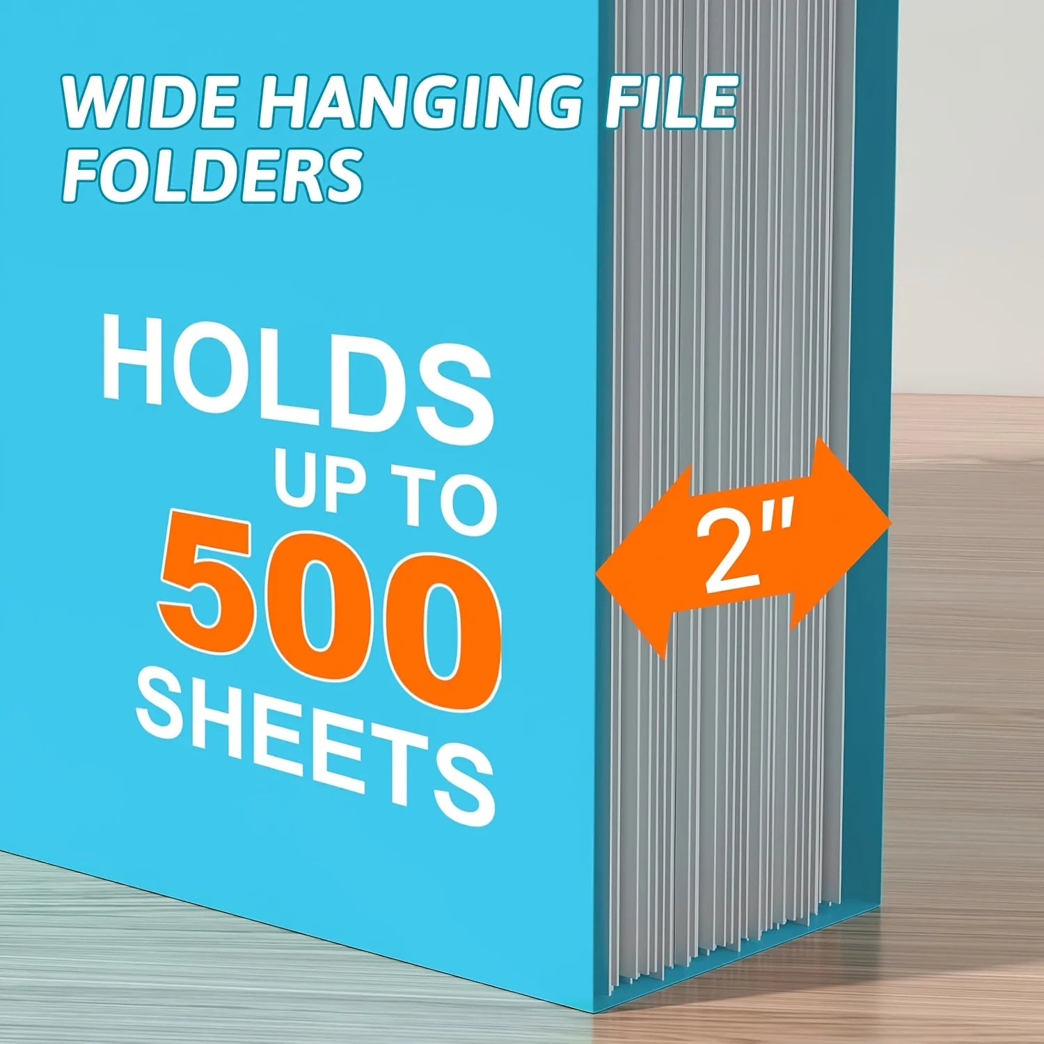 6 Sets Large Capacity Multi-Color Plastic Hanging File Bag, Thickened A4 Size  2-Inch Widened Design For Filing Cabinet Storage