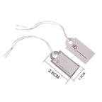 1000pcs Jewelry Strung Pricing Price Tags String Silver Merchandise Cloth Label Blank Tag White Card Paper Elastic Lanyard