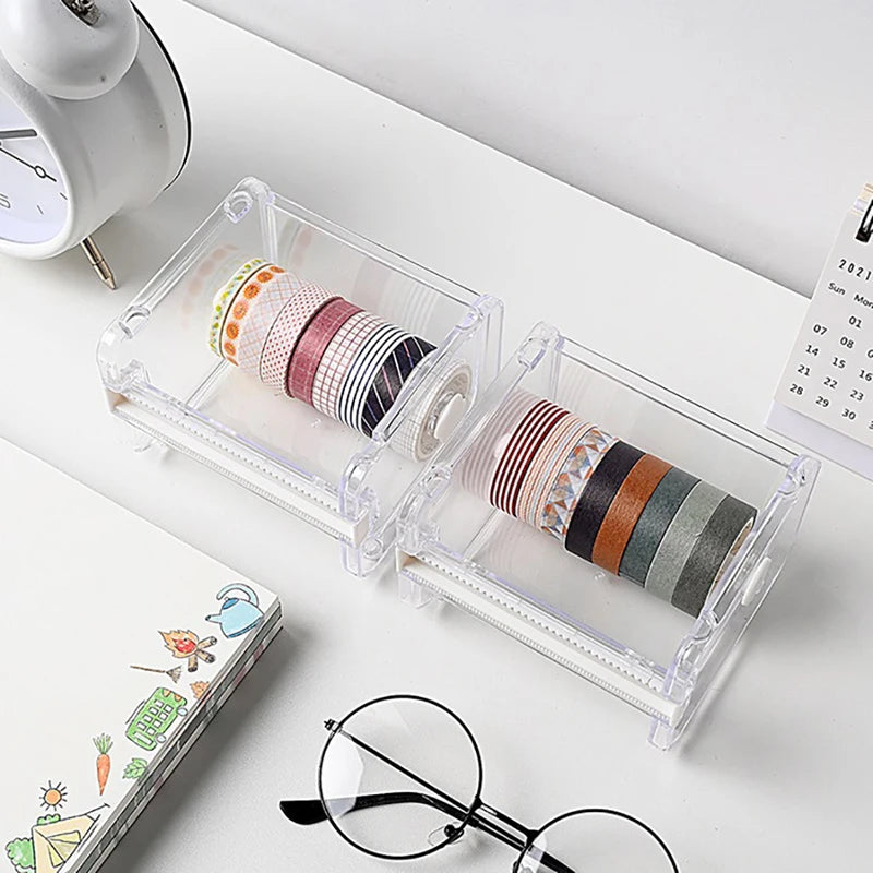 Masking Tape Cutter Washi Tape Storage Organizer Cutter Office Tape Dispenser