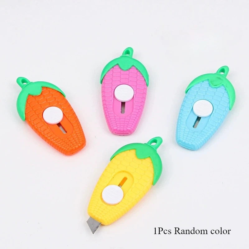 1Pcs Cuter Mini Cartoon Maize Utility Box Cutter Letter Opener Art Paper Cutter Kawaii Stationery Knif