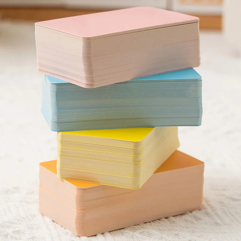 100Pcs/Box Colorful Blank Index Cards Thick Hard Cardstock DIY Handwriting Flash Cards  Study Memo Drawing Note Cards