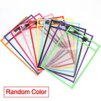 Waterproof Document Storage Pouch Reusable Dry Erasable File Bag Kids PVC Clear Diy Pockets Hanging File for Teaching Supplies