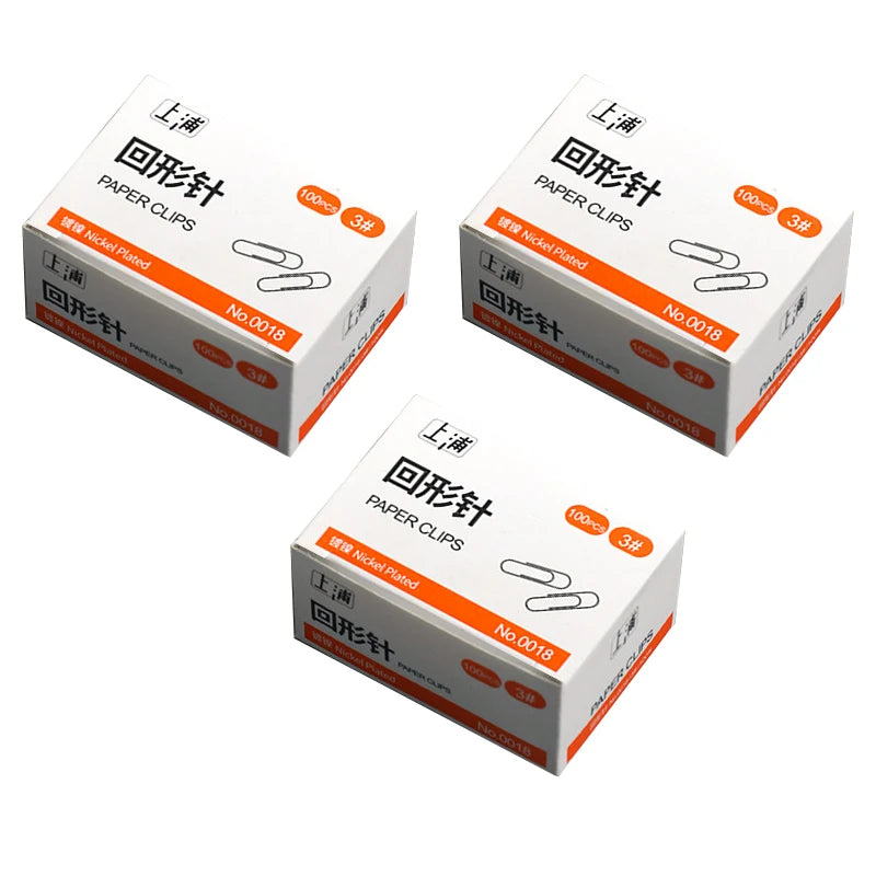 100Pcs Nickel-Plated Paper Clips Rust-Proof Thickened Office Supplies for Organizing And Binding