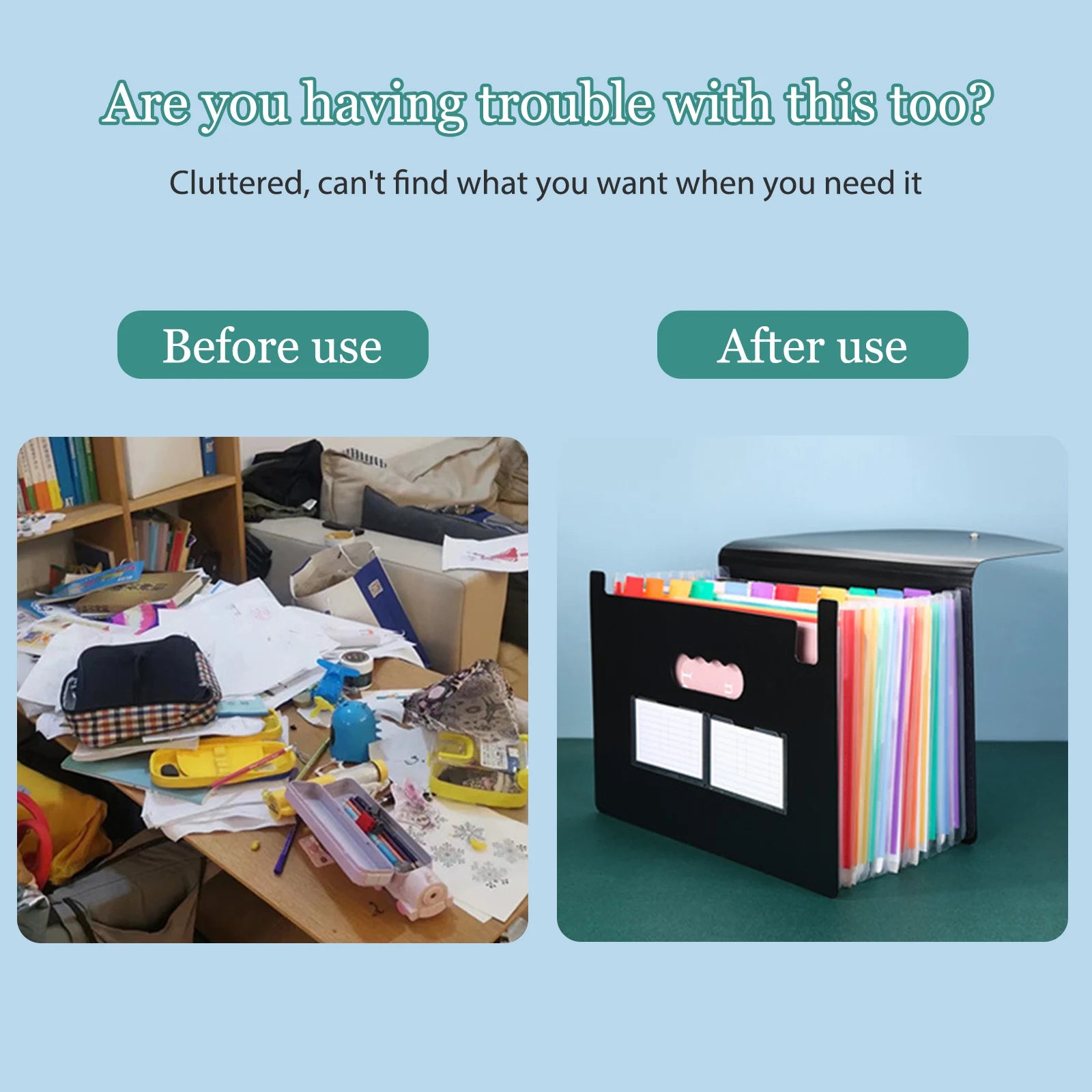 13/25 Pockets Accordian File Folder Expanding File Organizer Filing Box Multicolored Paper/Bill/Receipt/Document Holder Bag A4