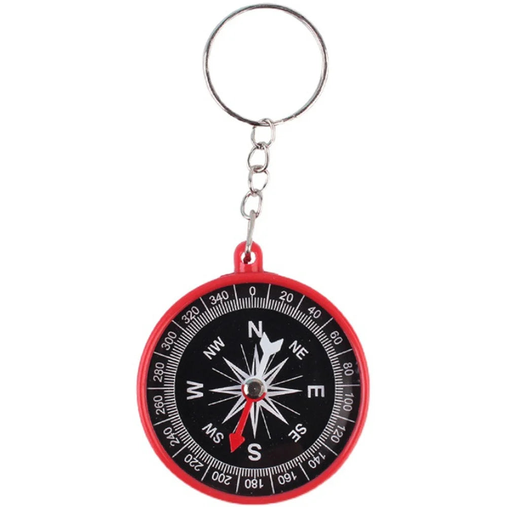 Mini Outdoor Compass Keychain Student Puzzle Learning Supplies Science Teaching Compass Key Chains Kids Gift Key Ring