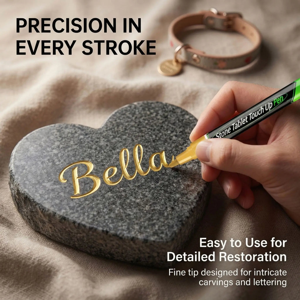 Tombstone Marker Inscription Restoration Pen Oil Based Quick Dry Weatherproof Touch Up Paint Pen For Granite Stone