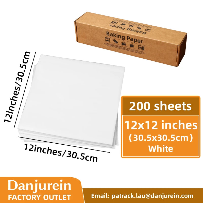 Parchment Paper Baking Paper Non-Stick Precut Square 4” to 12” Baking Sheets Oven Grilling Air Fryer Steaming Bread Cake Cookie