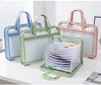 13 Layers A4 Transparent Handheld Accordion File Folder With Label Student Office Paper Organizer