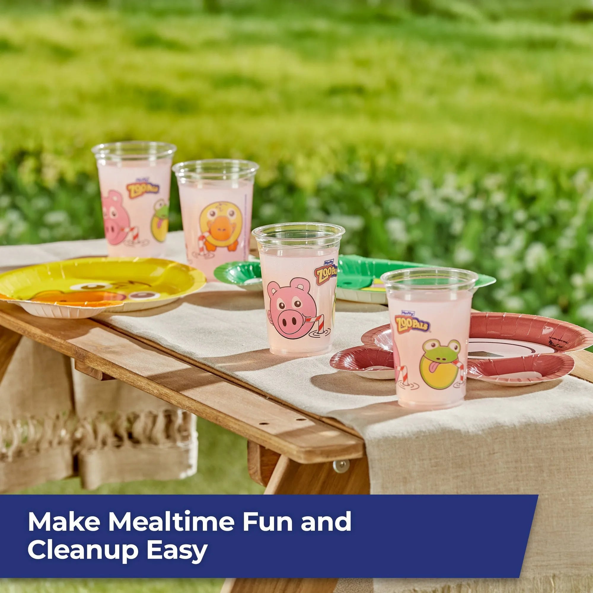 25ct Animal Themed Disposable Paper Cups 10 Oz, Colorful Party Drinkware For Kids Birthdays And Picnics
