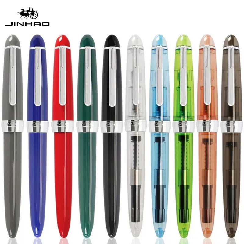 JINHAO 992 Fountain Pen Silver Clip 12 Colors Writing Pens Luxury Quality Student Business Office School Supplies Stationery