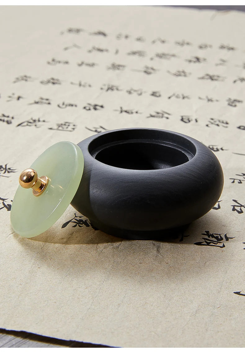 Small Natural Stone Inkstone Jade Mini Ink Stone Chinese Style Calligraphy Practice Inkstone Vintage Practical Ink Cartridge