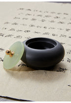 Small Natural Stone Inkstone Jade Mini Ink Stone Chinese Style Calligraphy Practice Inkstone Vintage Practical Ink Cartridge