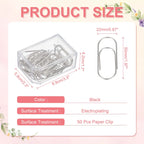 20/50/100Pcs Paper Clip 2inch Non-Skid Metal Paper Clamp Clips Large for Office Supplies Craft Scrapbook Document Note Sorting