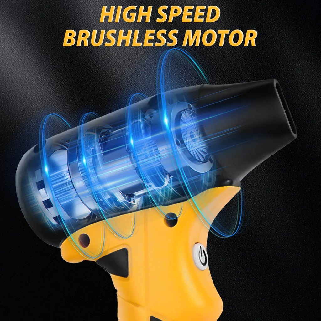 Brushless Electric Turbo Blower Jet Fan 130000RPM 4-Speed Handheld Air Blower Leaf Dust Blowing Tool for Dewalt 20V Battery Pin