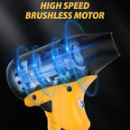 Brushless Electric Turbo Blower Jet Fan 130000RPM 4-Speed Handheld Air Blower Leaf Dust Blowing Tool for Dewalt 20V Battery Pin