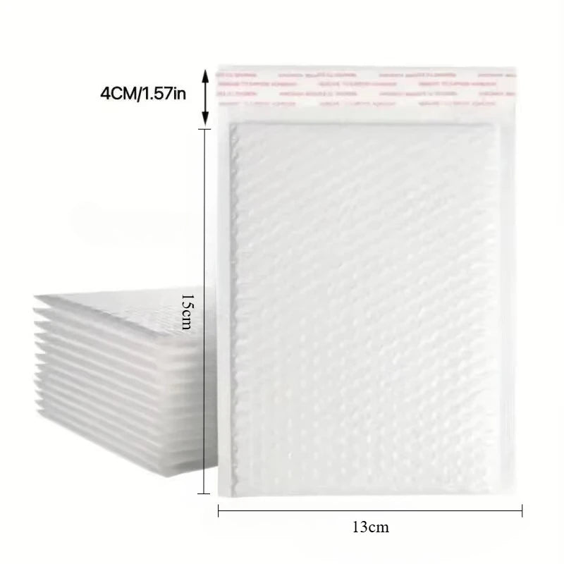 10pcs Composite Pearlescent Film Bubble Bag White Garment Packaging Express Bag Thickened Envelope Foam Waterproof Bubble Bag