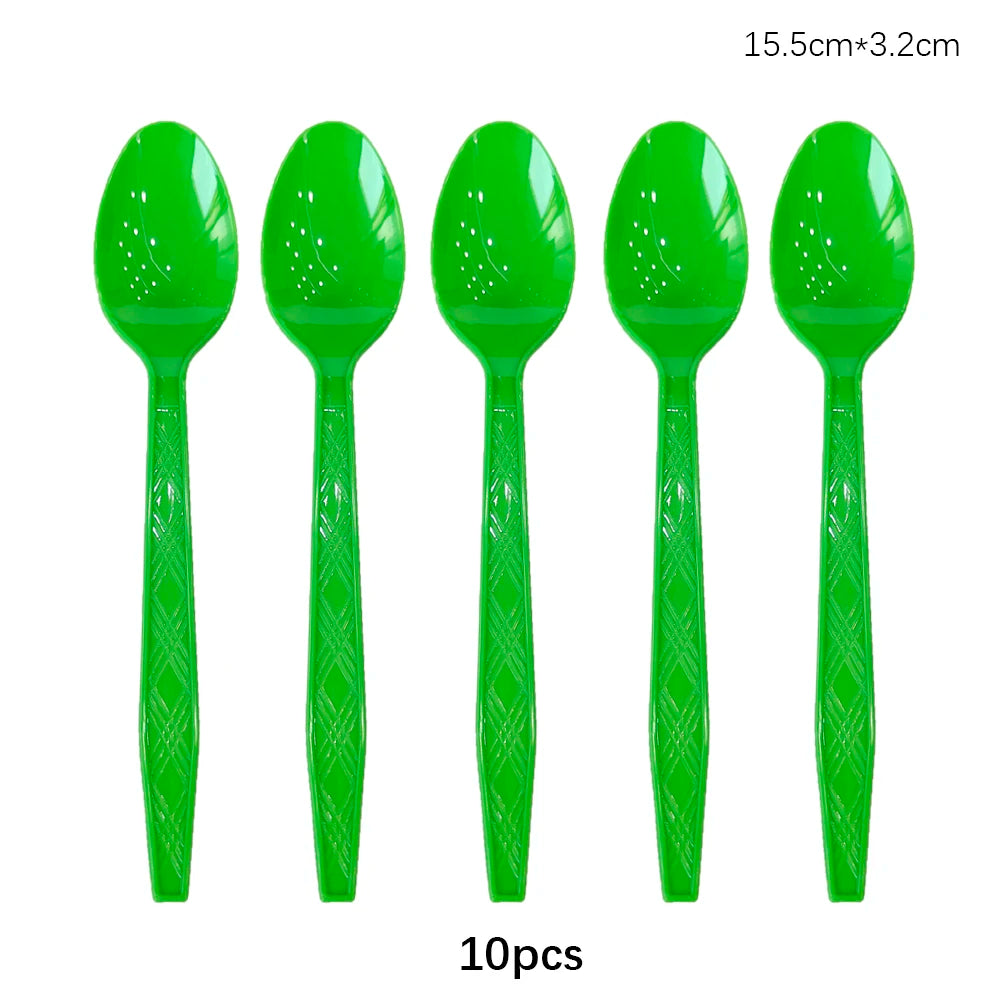 Rose Gold Disposable Knife Fork Spoon Cutlery Set Disposable Tableware Birthday Party Decorations Wedding Baby Shower Supplies