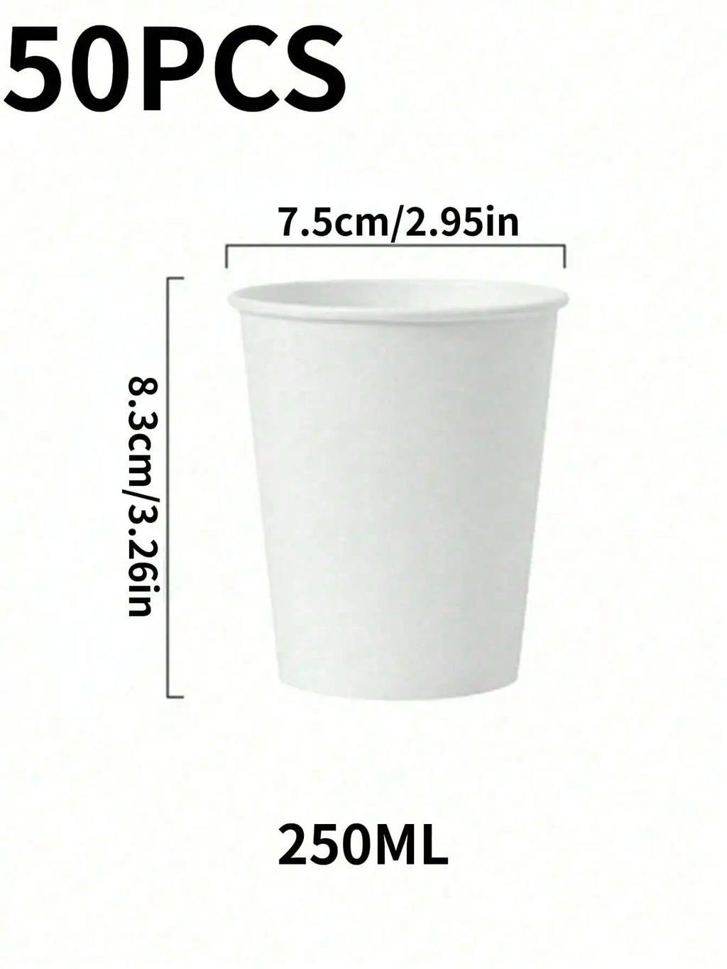 50 Simple Love Pattern Paper Cups, Thickened Office Home Commercial Beverage, Anti-Slip Leak-Proof 250ML Disposable Paper Cups