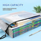 12-Piece Plastic Mesh Zip File Bag, Waterproof and Tear-Resistant File Folder, Multi-Size Zip File Bag for School Office Home Tr