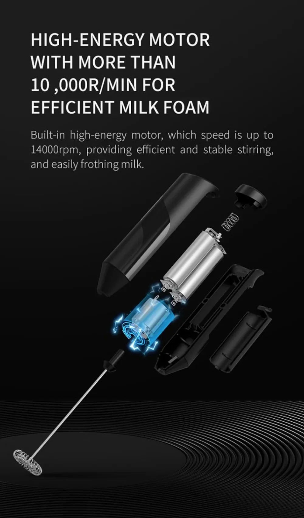 Milk Wireless Foamer Coffee Whisk Mixer Electric Blender Egg Beater Mini Frother Handle Stirrer Cappuccino Maker Cooking Tools