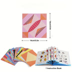 Children's colorful origami set, double-sided origami paper and instruction manual, suitable for DIY art and handmade projects