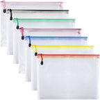 Mesh Zipper Storage Bag Document Bag Waterproof File Pouch Folders School Office Supplies Cosmetic Makeup Bags A3/A4/A5/A6