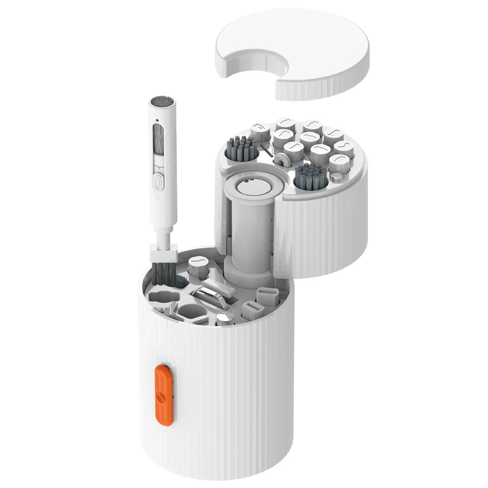 QM33 Magnetic Rotating 33 in 1 Cleaning Kit Tool Set for Phone Camera Keyboard Multifunctional Dual Layer Spin Main Body