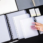 A4 A5 B5 Binder Dividers Genera Holes Binder Index 5 Tabs Frosted Plastic Planner Divider for Round Ring Binder Sheet Protector
