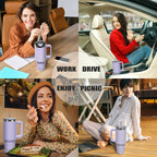 WATERSY Large Capacity 30/40oz Stainless Steel Tumbler with Handle And Straw Double Vacuum Insulated Thermal Coffee Mug