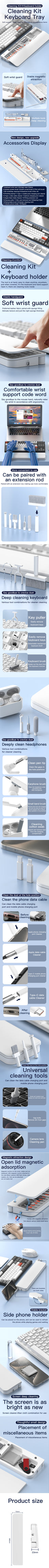 QS22 Two-in-One Multi-Functional Cleaning Set Keyboard Handle Leather Sponge Office Wrist Guard